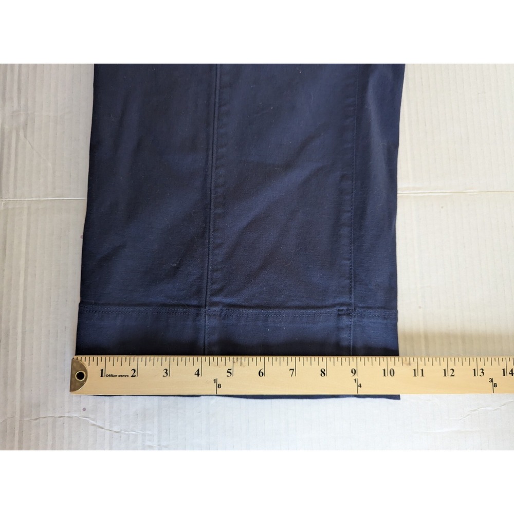 NWT Duluth Trading Pants Women's Sz 8 Blue Cropped Wide Leg Chino Cotton Blend - Picture 10 of 10